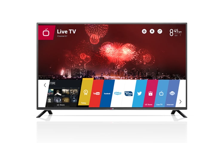 Front view of LG 55 inch SMART TV WITH WEBOS 55LB631T