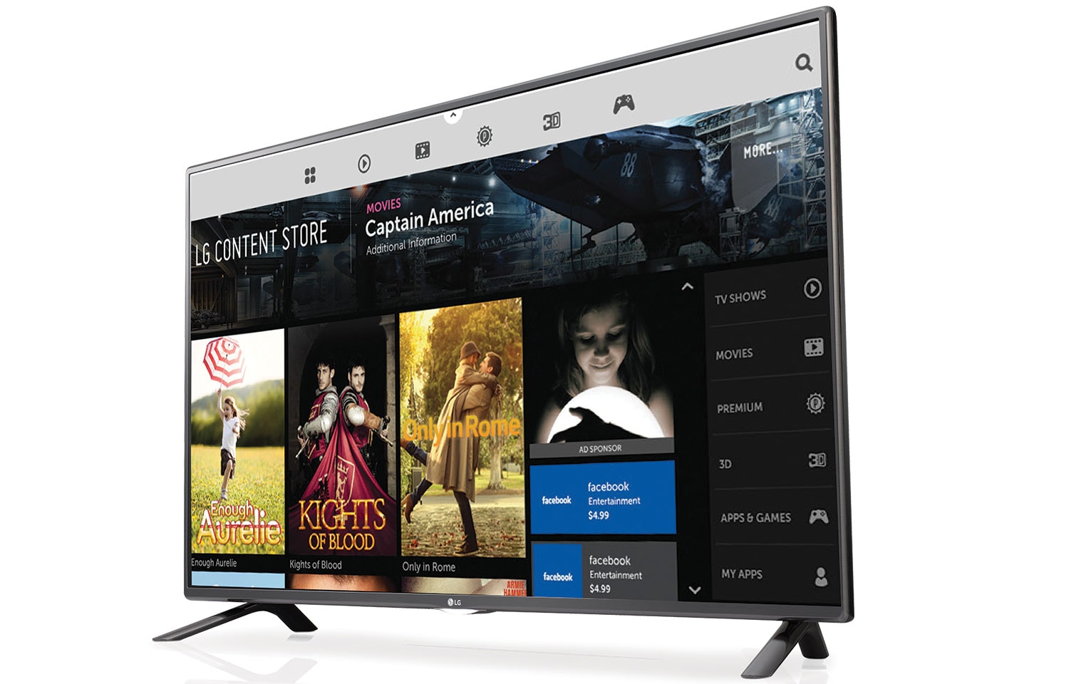 Front view of 55&#34; LG webOS TV 55LF595T