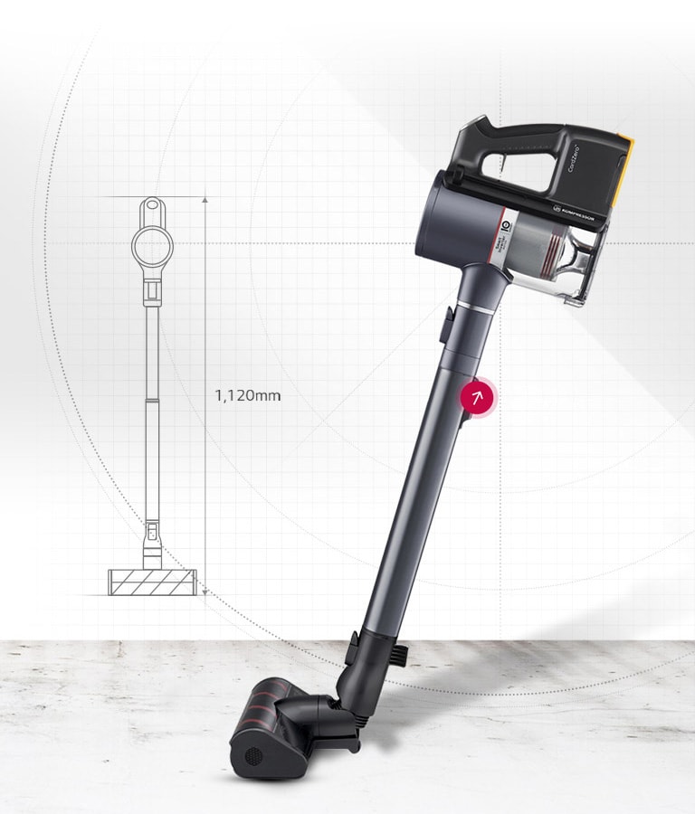 The product is shown in side view with an arrow on the pipe indicating the 4 stage extension option. A line drawing to the left shows the wand extended to 3.68 feet and then to 2.89 feet and swiveled.