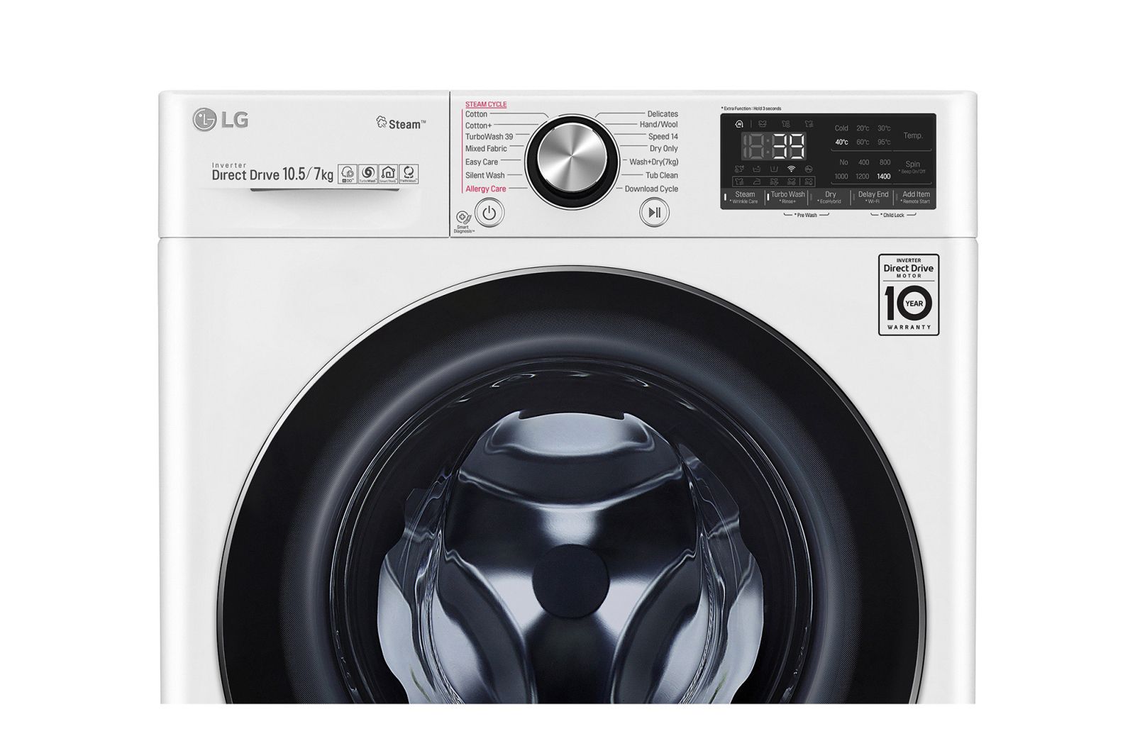 9 6kg Front Load Washer Dryer with AI Direct Drive and Steam FV1409H2W LG MY