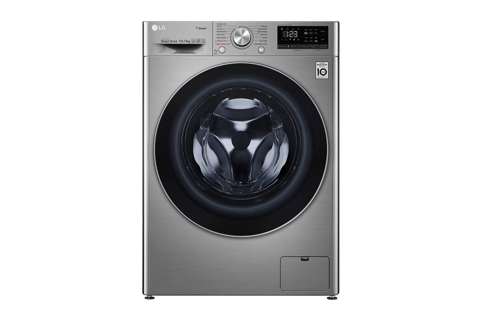 Front view of 10.5kg Front Load Washer with AI Direct Drive™ and Steam™ FV1450S4V