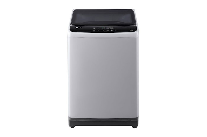 Front view of 8kg Top Load Washer with Honeycomb Crystal Drum, Grey, T2108NT1G1
