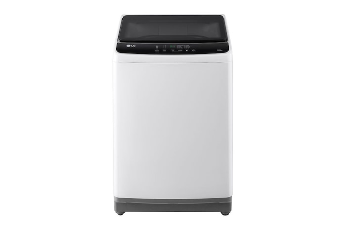 Front view of 8kg Top Load Washer with Honeycomb Crystal Drum, White, T2108NT1W1