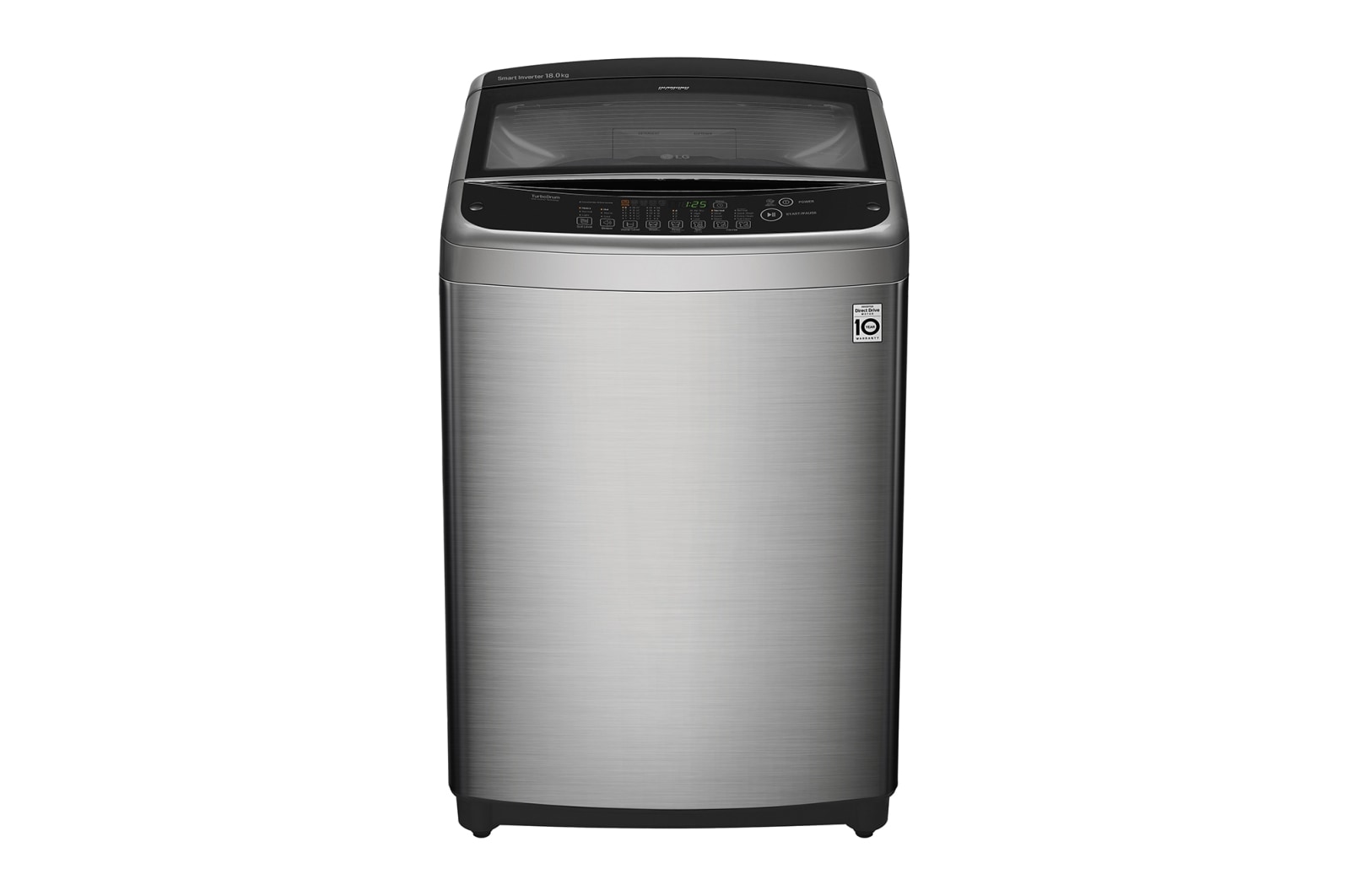 Front view of 18kg, LG Smart Inverter Washing Machine T2518VSAV