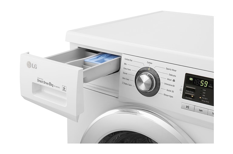 LG 8KG 6 MOTION DIRECT DRIVE FRONT LOAD WASHING MACHINE, WD-MD8120WM