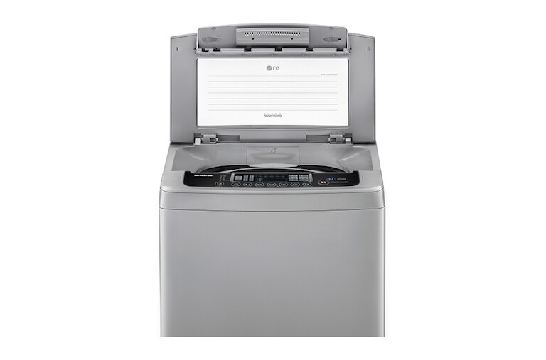 LG MID FREE SILVER 8KG TOP LOADER WITH TEMPERED GLASS LID, WF-SP80S