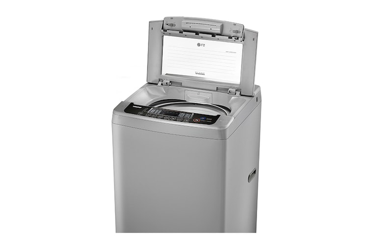 LG MID FREE SILVER 8KG TOP LOADER WITH TEMPERED GLASS LID, WF-SP80S