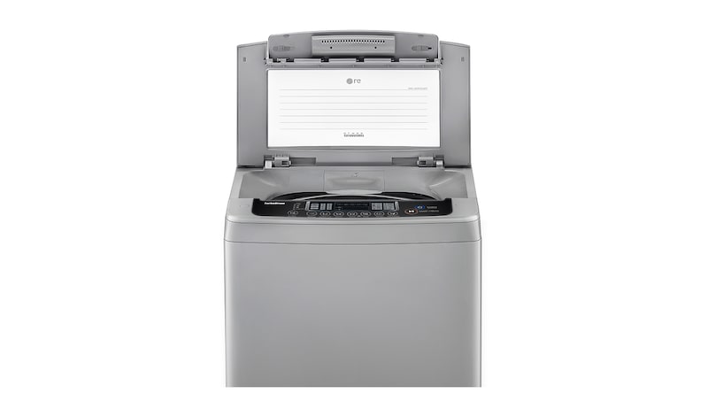 LG MID FREE SILVER 8KG TOP LOADER WITH TEMPERED GLASS LID, WF-SP80S