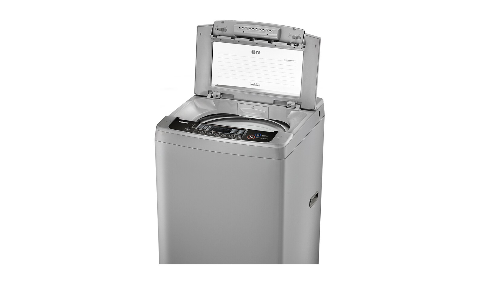 LG MID FREE SILVER 8KG TOP LOADER WITH TEMPERED GLASS LID, WF-SP80S
