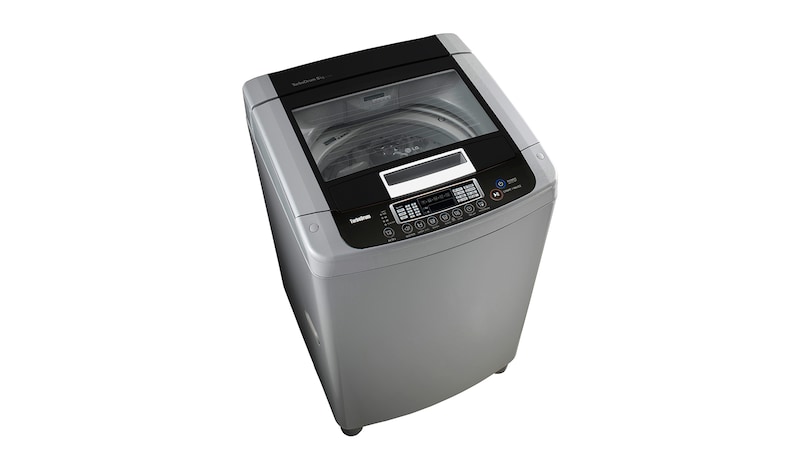 LG MID FREE SILVER 8KG TOP LOADER WITH TEMPERED GLASS LID, WF-SP80S