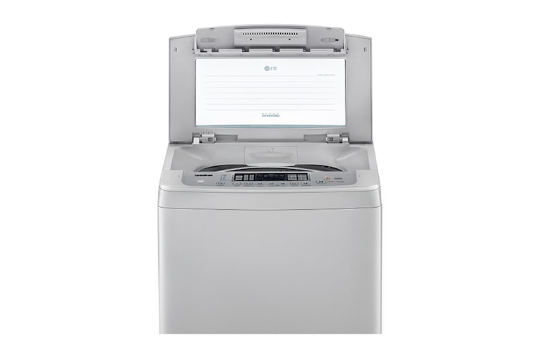 LG FREE SILVER 9KG TOP LOADER WITH TEMPERED GLASS LID, WF-SP90S