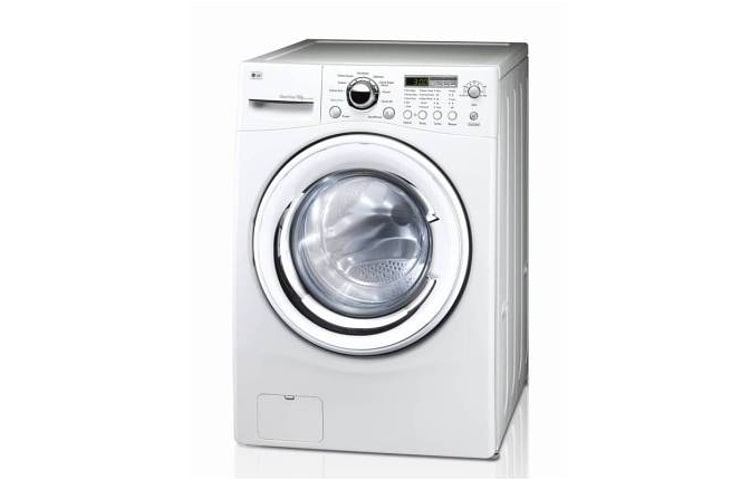 Front view of White 12kg 1200rpm Spin Speed Washer with 10 Year Inverter Direct Drive Motor Warranty. WD-ED12W