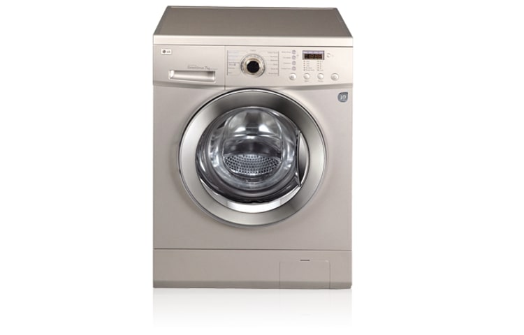 Front view of Silver 7kg 1200rpm Spin Speed Washer with 10 Year Inverter Direct Drive Motor Warranty. WD-MD7012S