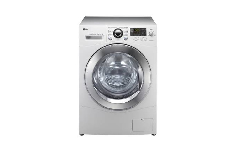 Front view of White 8kg 1000rpm Spin Speed 6 Motion Washer with 10 Year Inverter Direct Drive Motor Warranty WD-PD8010M