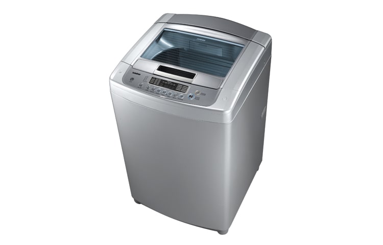 LG FREE SILVER 9KG TOP LOADER WITH TEMPERED GLASS LID, WF-SP90S