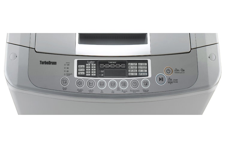 LG FREE SILVER 9KG TOP LOADER WITH TEMPERED GLASS LID, WF-SP90S