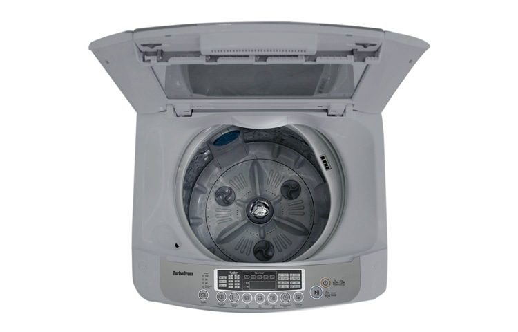 LG FREE SILVER 9KG TOP LOADER WITH TEMPERED GLASS LID, WF-SP90S