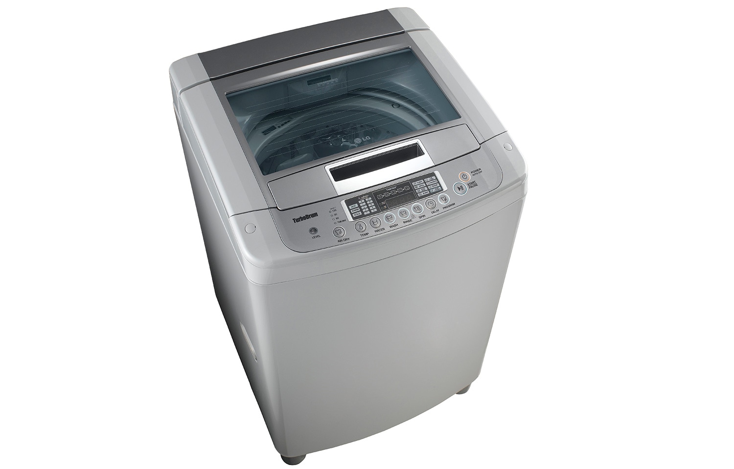 LG FREE SILVER 9KG TOP LOADER WITH TEMPERED GLASS LID, WF-SP90S
