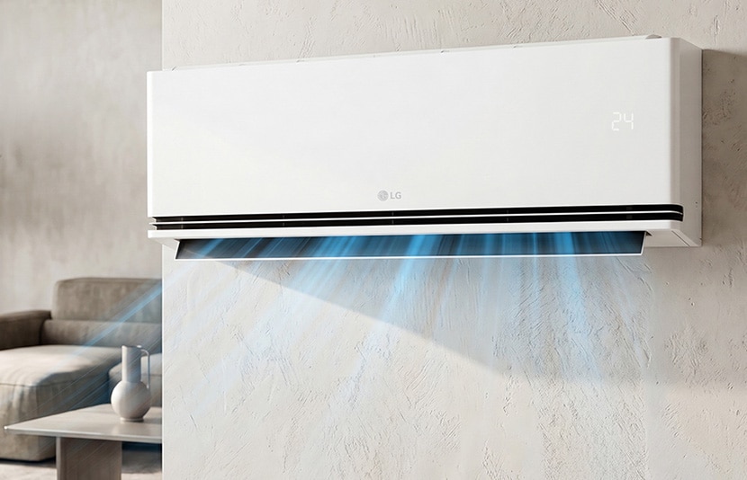 LG DUALCOOL cooling a modern living room