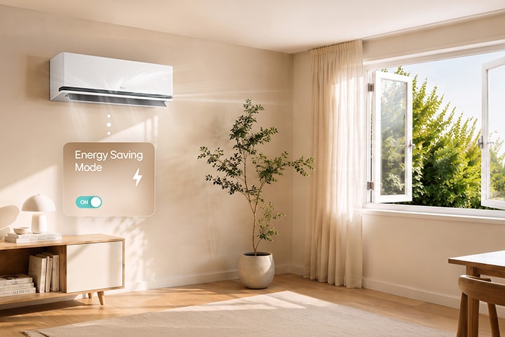 LG DUALCOOL detecting an open window with Window Open Detection