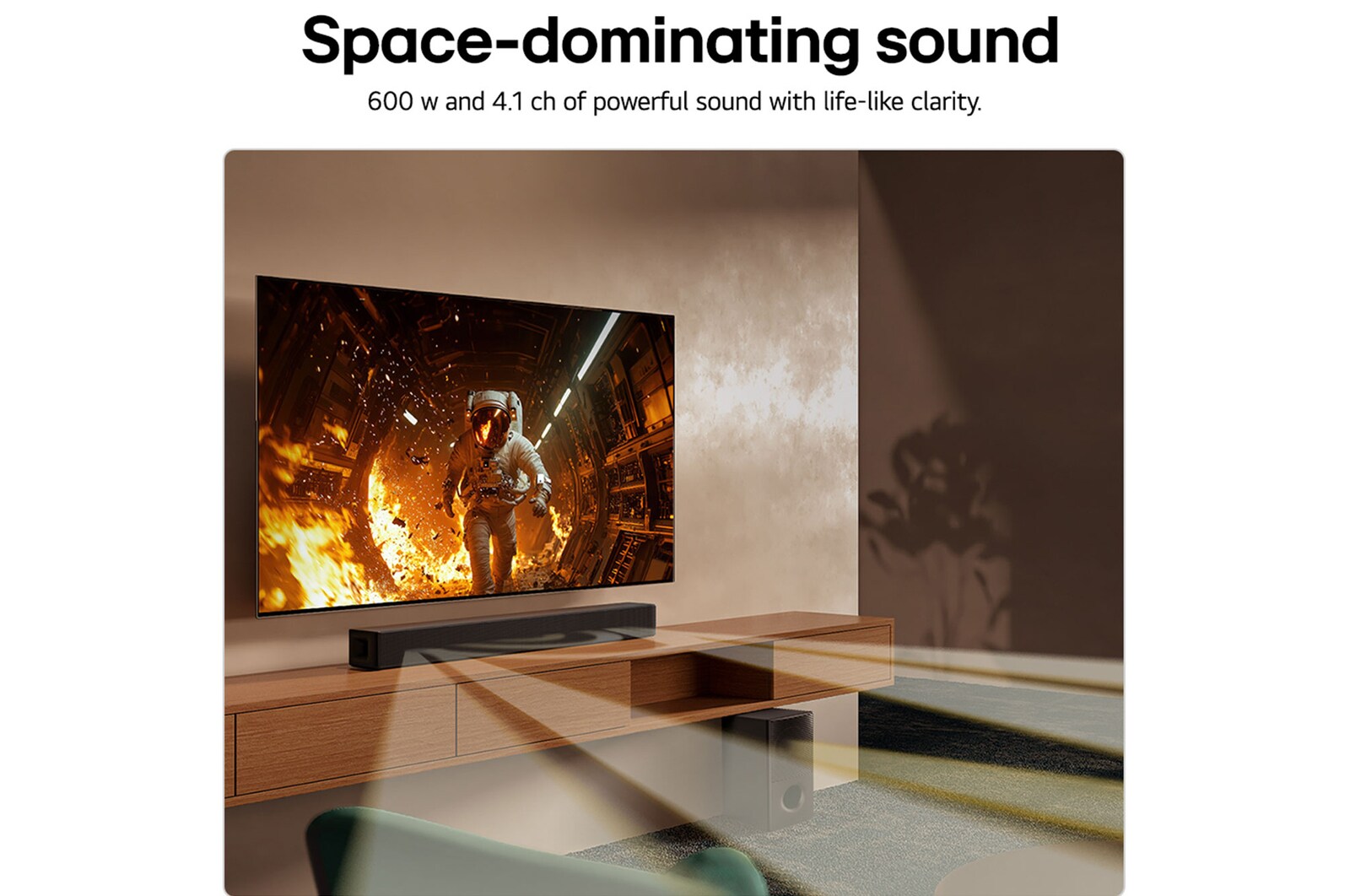 USP card: 600 watts and 4.1 channels space dominating sound