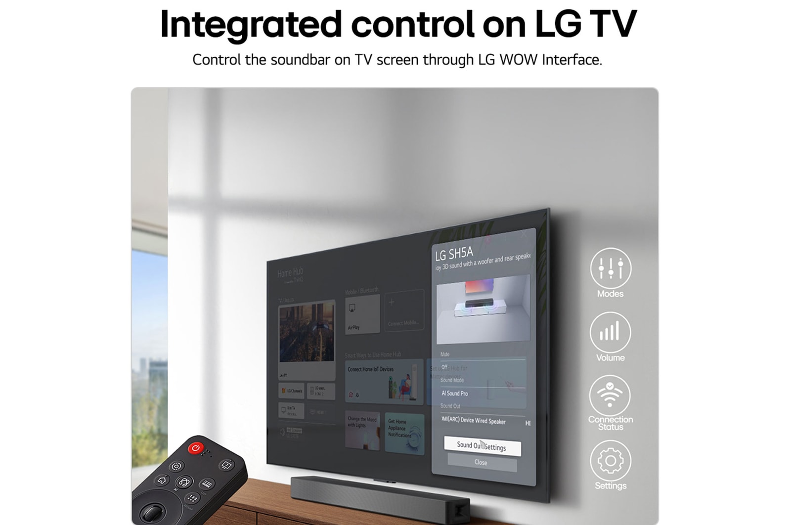 USP card: WOW Interface | Integrated control of your soundbar on LG TV