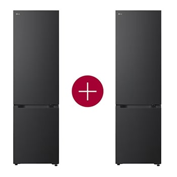 Vooraanzicht van 375L Koel‑vriescombinatie Zilver | DoorCooling+™ | LinearCooling™ | Fresh Balancer™ | LG NL GBBS524AEV.GBBS001