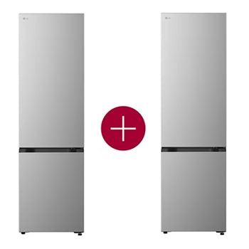 Vooraanzicht van 375L Koel‑vriescombinatie Zilver | DoorCooling+™ | LinearCooling™ | Fresh Balancer™ | LG NL GBBS524APY.GBBS001