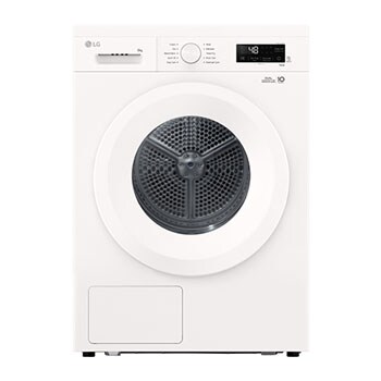 Vooraanzicht van 8kg Warmtepomp droger Wit | Zelfreinigende condensor | Sensor Dry | Dual Lint Filter | LG NL RHX1008NWH