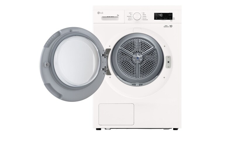 LG 8kg Warmtepomp droger Wit | Zelfreinigende condensor | Sensor Dry | Dual Lint Filter | LG NL, RHX1008NWH