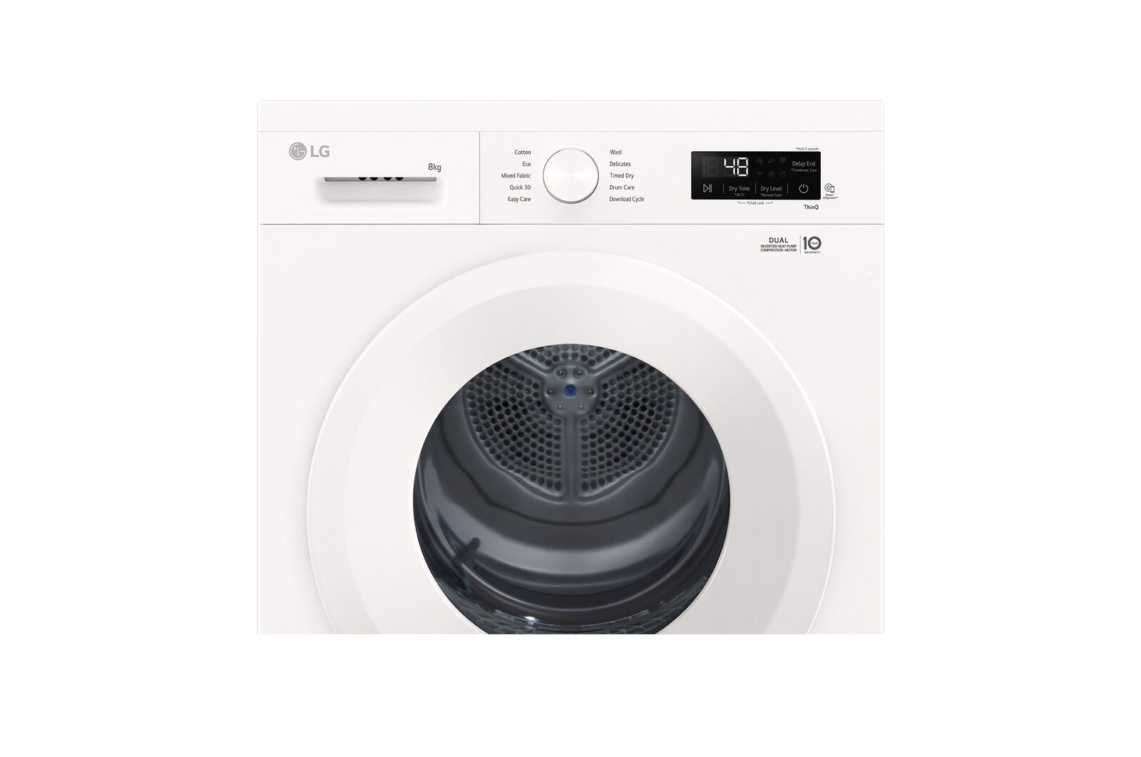 LG 8kg Warmtepomp droger Wit | Zelfreinigende condensor | Sensor Dry | Dual Lint Filter | LG NL, RHX1008NWH