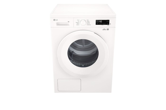 LG 8kg Warmtepomp droger Wit | Zelfreinigende condensor | Sensor Dry | Dual Lint Filter | LG NL, RHX1008NWH