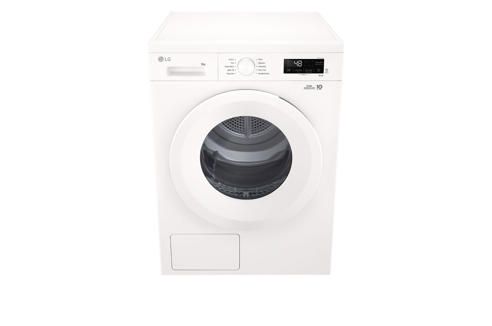 LG 8kg Warmtepomp droger Wit | Zelfreinigende condensor | Sensor Dry | Dual Lint Filter | LG NL, RHX1008NWH