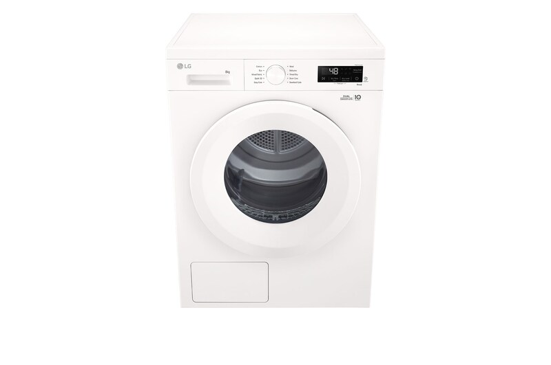 LG 8kg Warmtepomp droger Wit | Zelfreinigende condensor | Sensor Dry | Dual Lint Filter | LG NL, RHX1008NWH