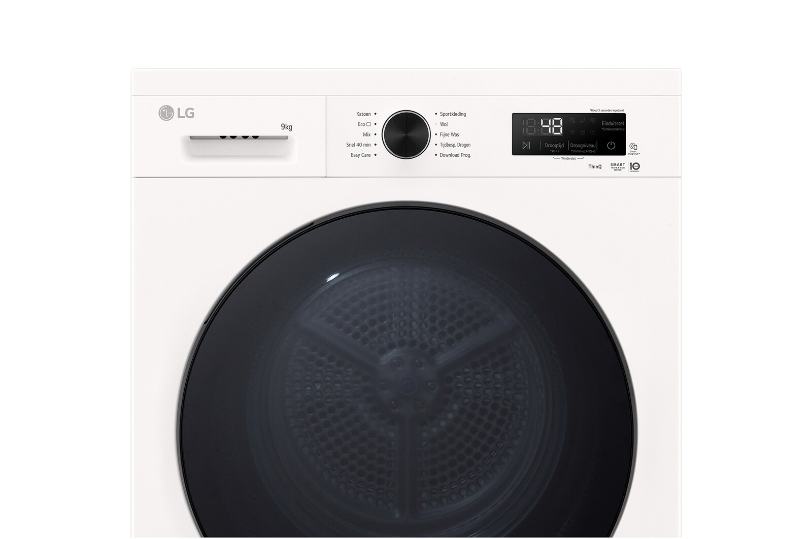 LG 9kg Warmtepomp droger Wit | Zelfreinigende condensor | Sensor Dry | Dual Lint Filter | LG NL, RHX1009NWB
