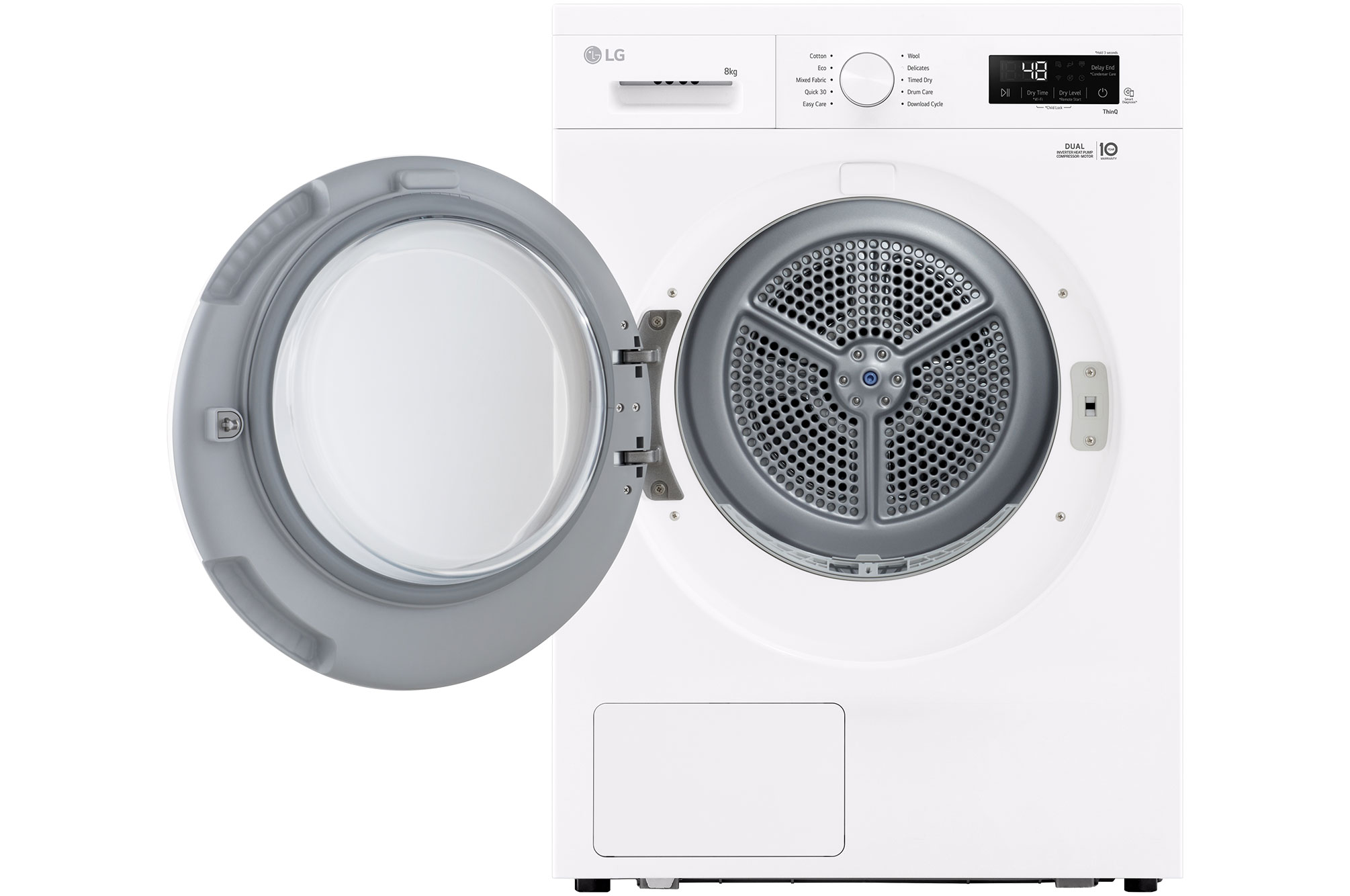 LG 9kg Warmtepomp droger Wit | Zelfreinigende condensor | Sensor Dry | Dual Lint Filter | LG NL, RHX1009NWK