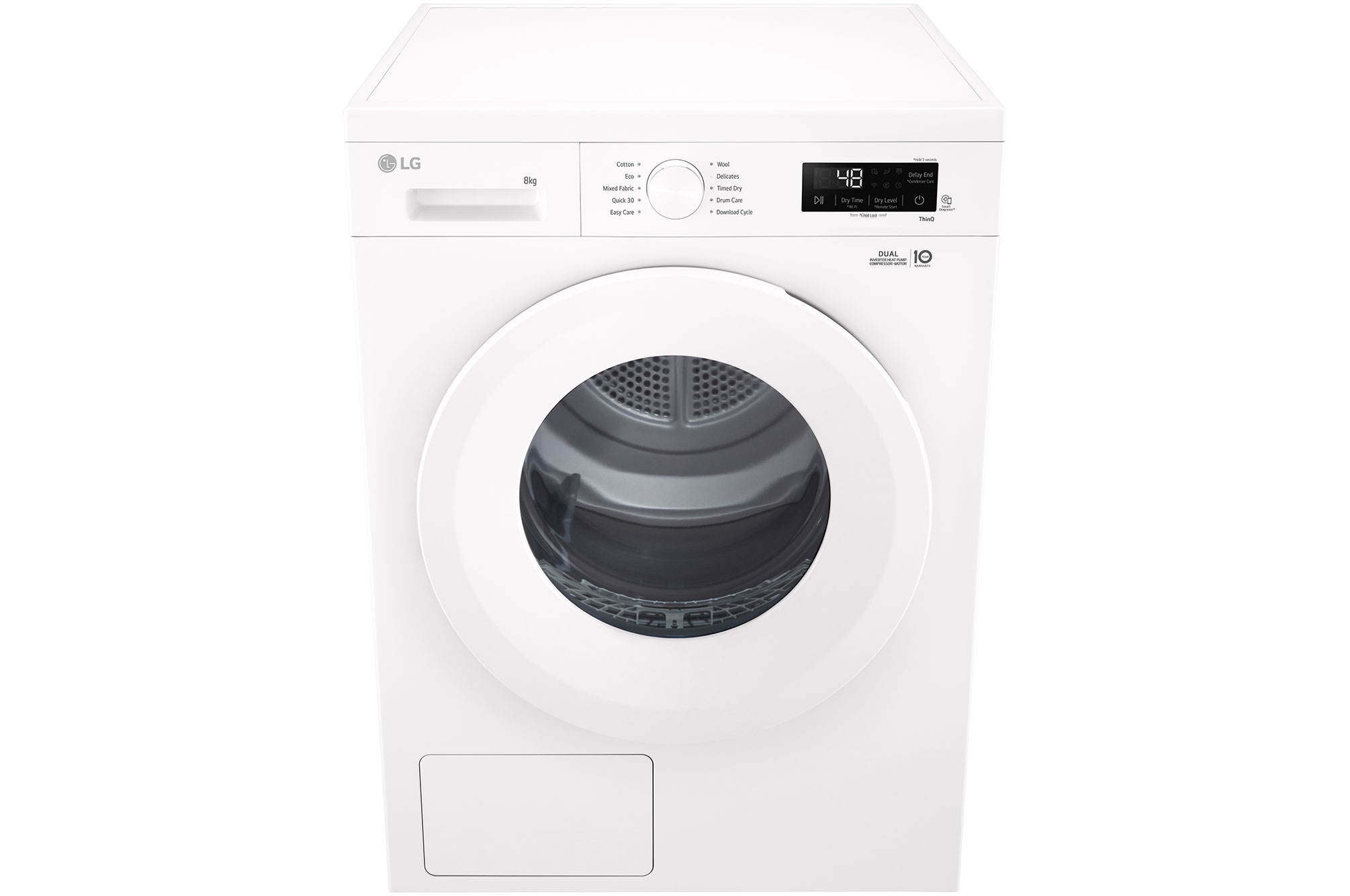 LG 9kg Warmtepomp droger Wit | Zelfreinigende condensor | Sensor Dry | Dual Lint Filter | LG NL, RHX1009NWK