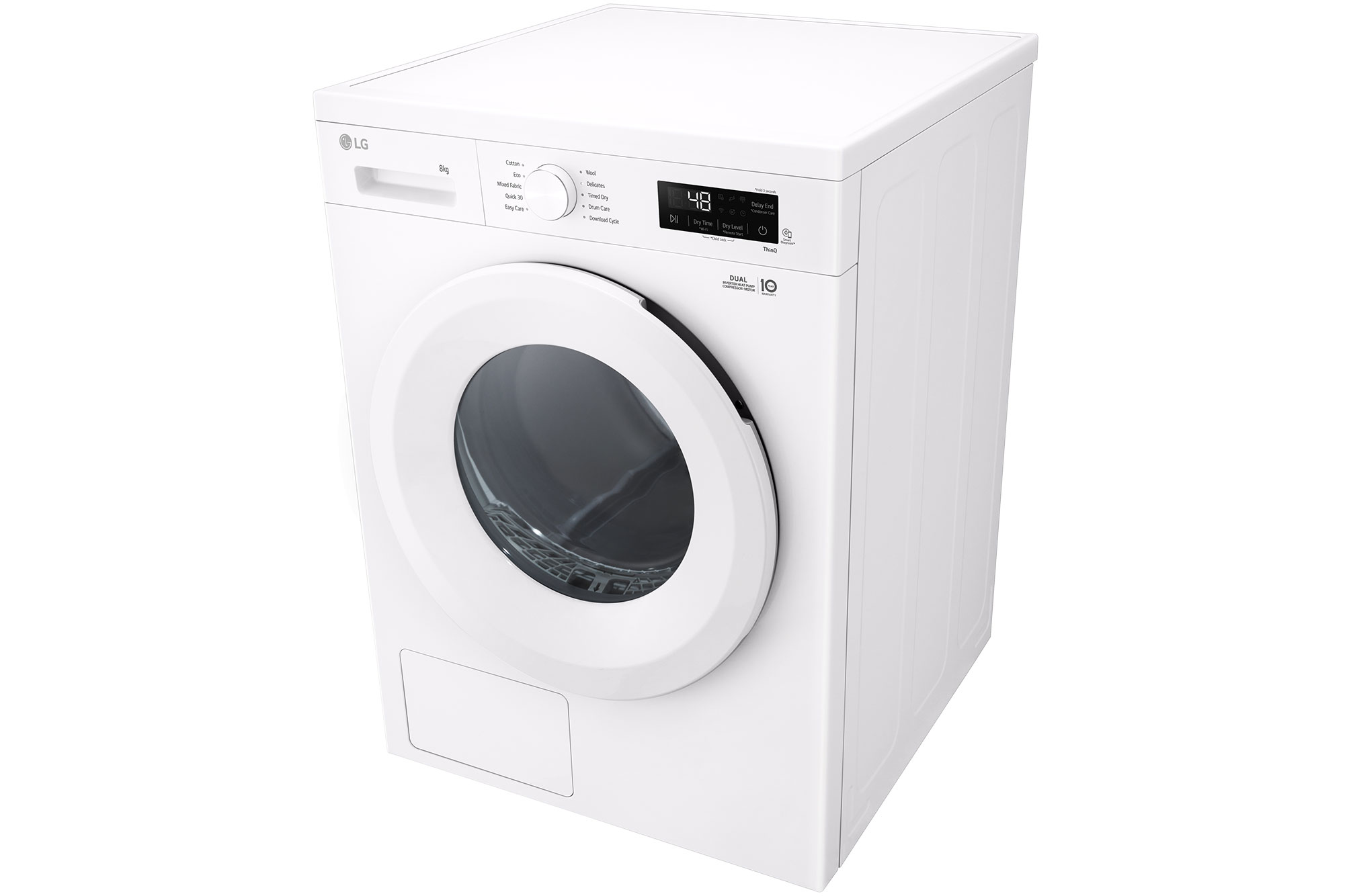 LG 9kg Warmtepomp droger Wit | Zelfreinigende condensor | Sensor Dry | Dual Lint Filter | LG NL, RHX1009NWK