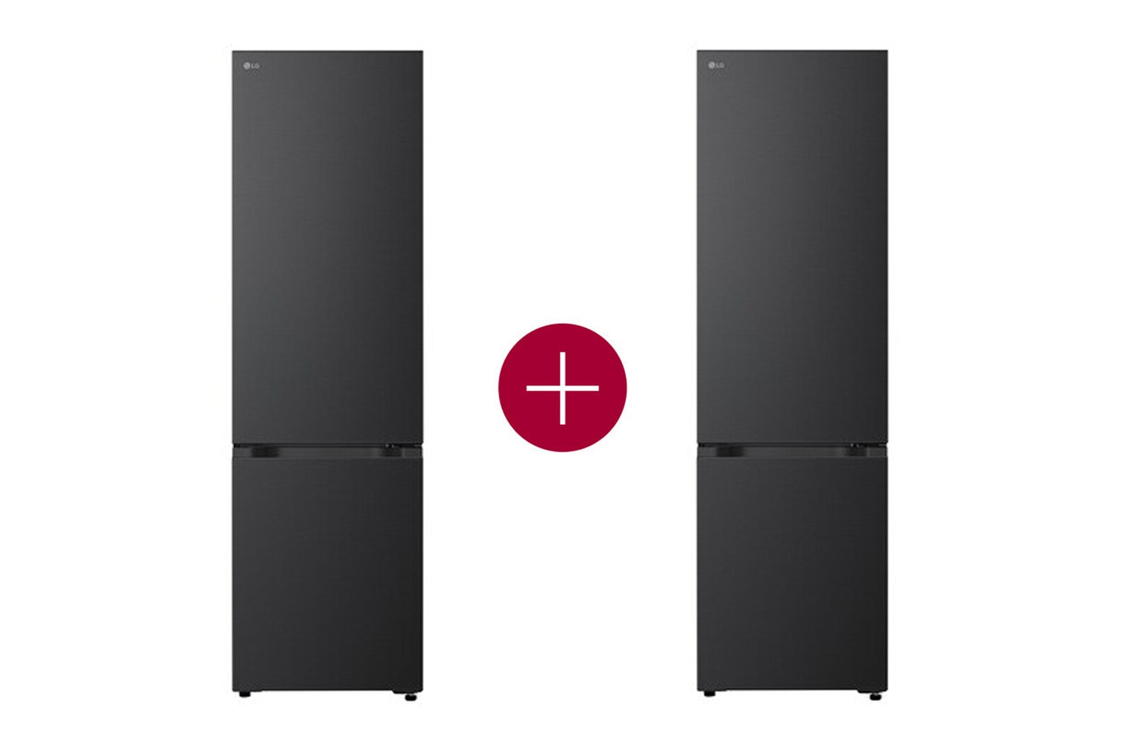 Vooraanzicht van 333L Koel-vriescombinatie Zwart | NatureFRESH™ | DoorCooling+™ | LinearCooling™ | LG NL GBBS312AEV.GBBS001