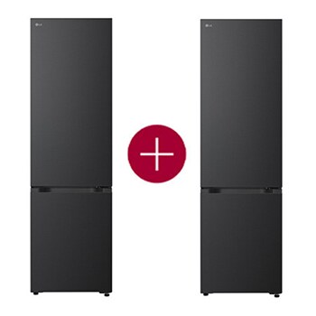 Vooraanzicht van 333L Koel-vriescombinatie Zwart | NatureFRESH™ | DoorCooling+™ | LinearCooling™ | LG NL GBBS312AEV.GBBS001