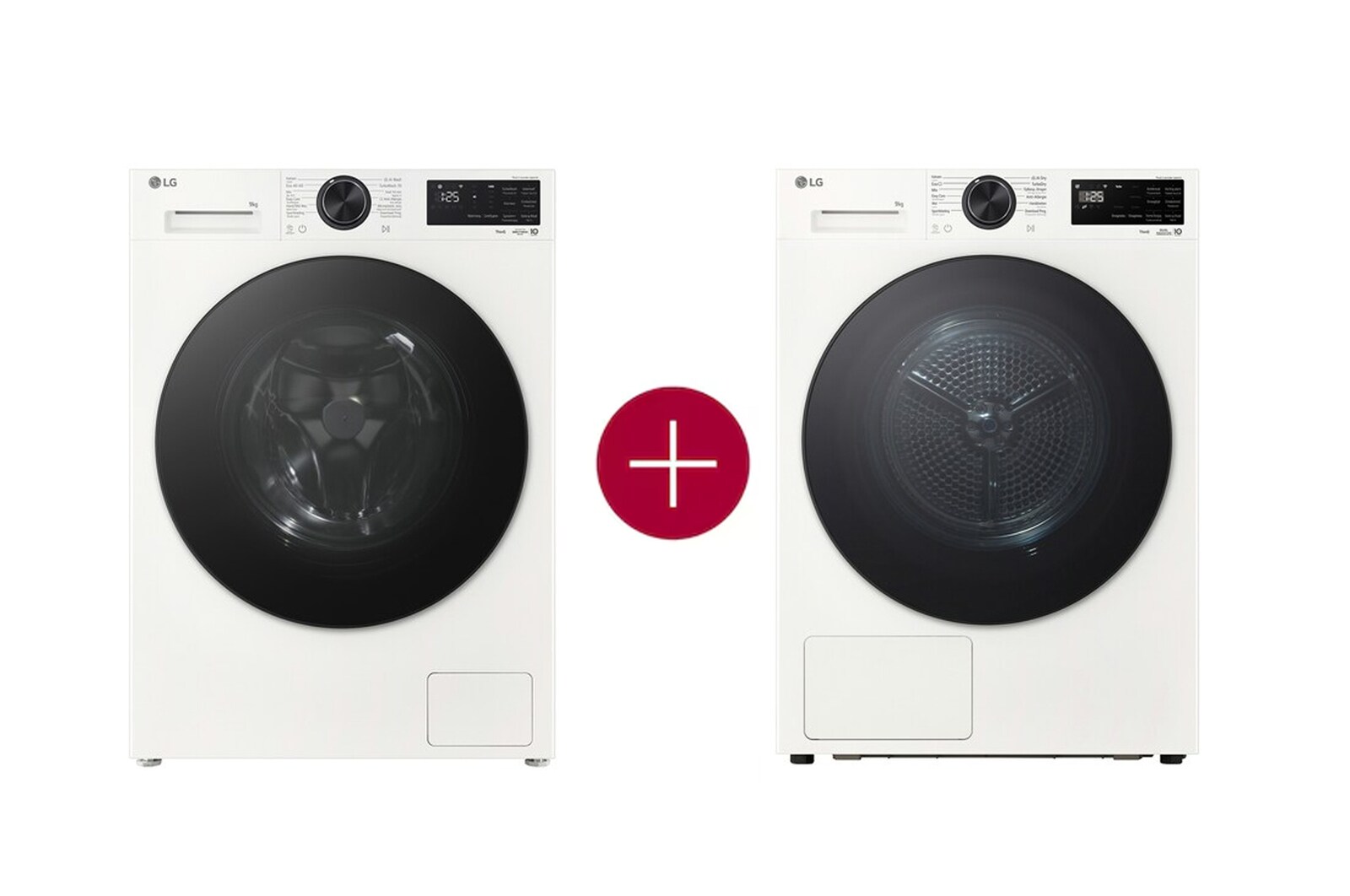 LG 9kg Wasmachine F4X5009TWB + 9kg Warmtepomp droger RHX5009TWB, F4X5009TWB.RHXTWB