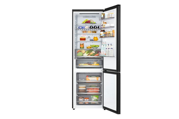 LG 375L Koel-vriescombinatie Zwart | NatureFRESH™ | DoorCooling+™ | LinearCooling™ | LG NL, GBBS726AEV.GBBS001