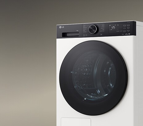 Afbeelding van het gedeeltelijke zijaanzicht van de LG-droger, geplaatst aan de rechterkant