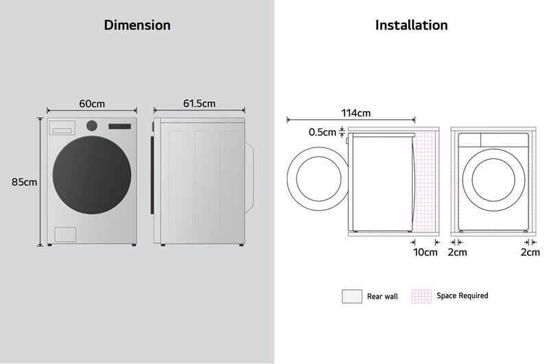 LG 9kg Warmtepomp droger Wit | Zelfreinigende condensor | Eco Hybrid™ | Sensor Dry | LG NL, RHX5009THB