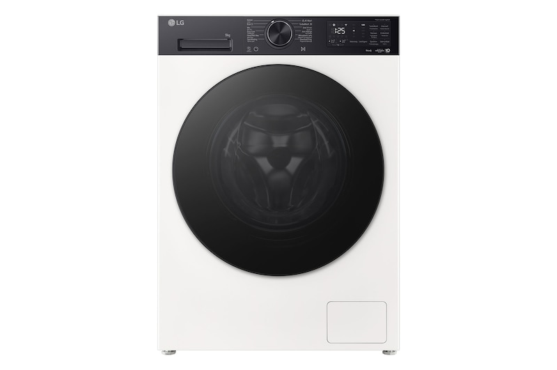 Vooraanzicht van 9kg Wasmachine Wit | AI DD™ | TurboWash360˚™ | EzDispense™   | LG NL F4X5509THB