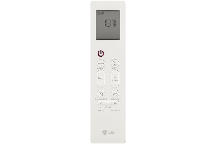 LG air conditioner remote control with display and buttons