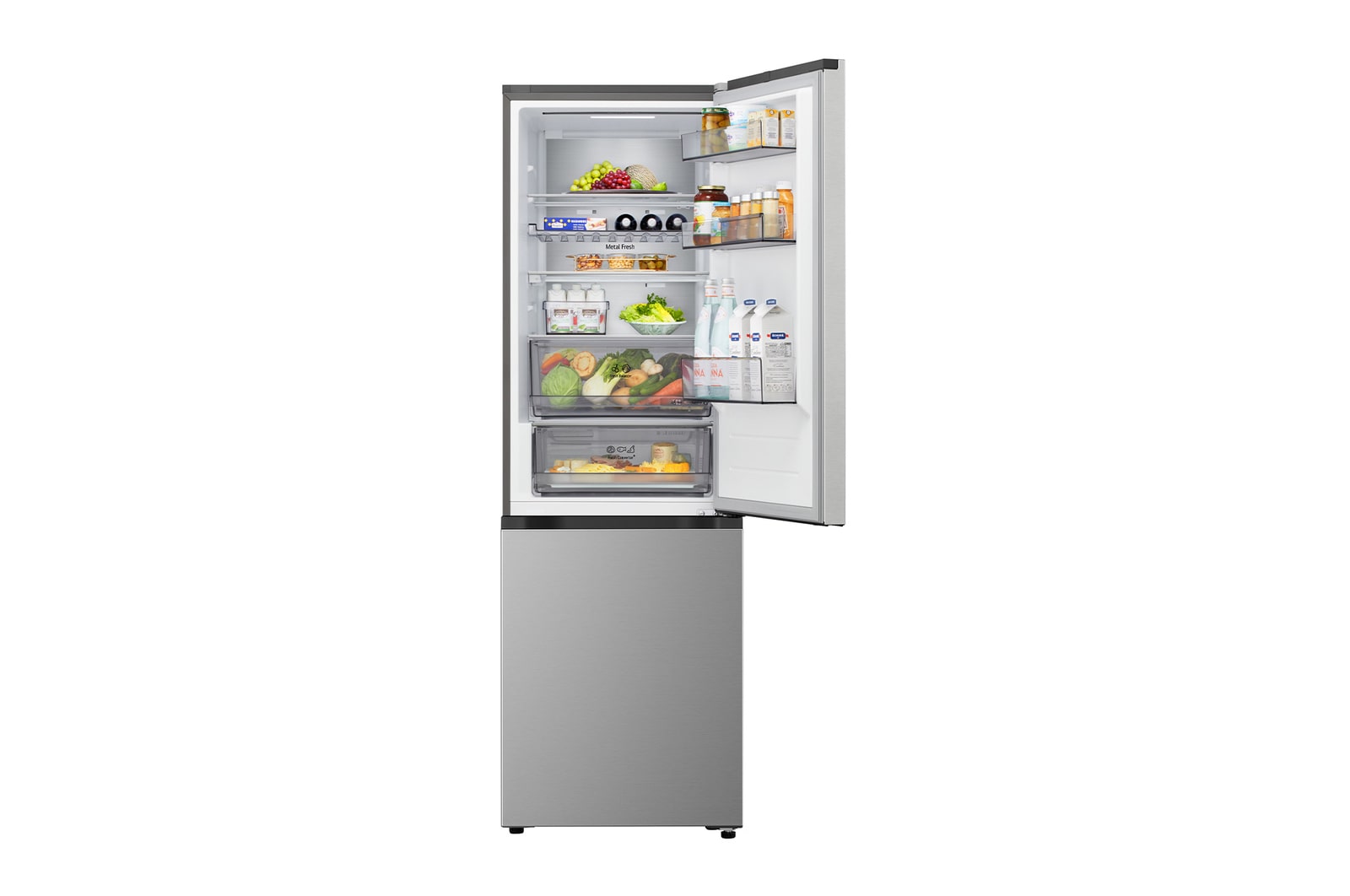 LG 333L Koel‑vriescombinatie Zilver | DoorCooling+™ | LinearCooling™ | Fresh Balancer™ | LG NL, GBBS514CPY