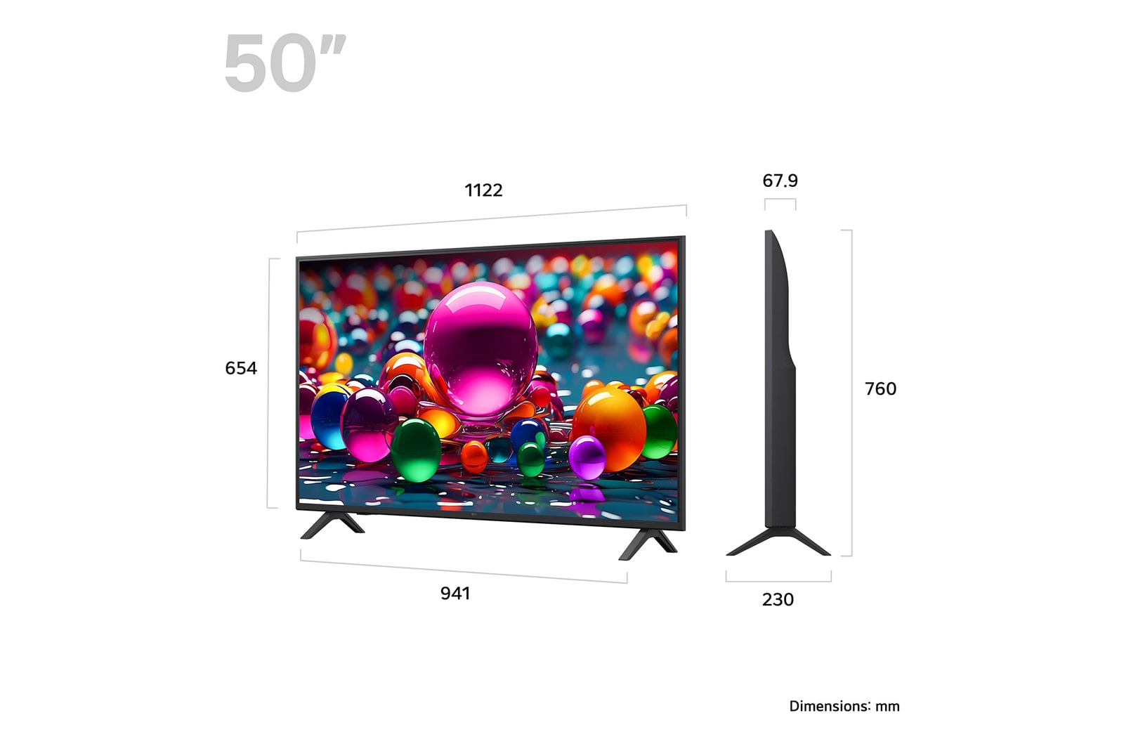 LG 50 inch LG UHD AI UA75 4K Smart TV 2025, 50UA75006LA