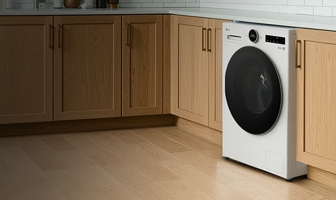 Een lifestyle key visual met alledaagse thuisroutines met LG-apparaten	