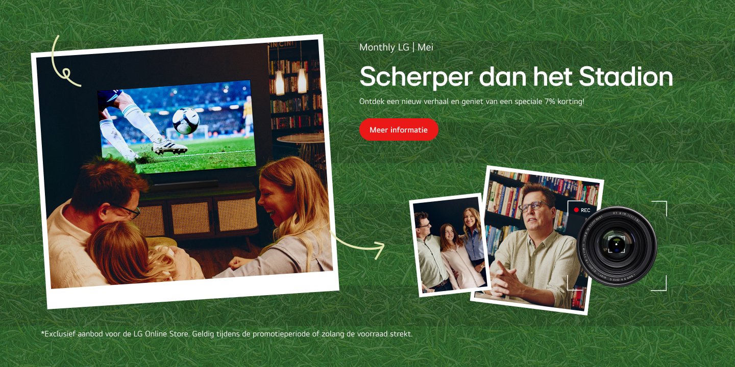 Een lifestyle key visual met alledaagse routines thuis met LG-apparaten